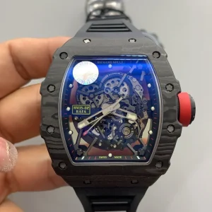 Richard Mille RM35-02 Replica Watches 45mm Mens Blue Dial Rubber Strap 1:1 Clone Watch