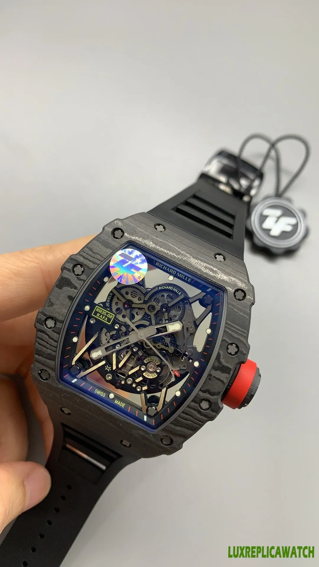 Richard Mille RM 35-02 Replica Watches 45mm Mens Blue Dial Rubber Strap 1:1 Clone Watch - Image 3