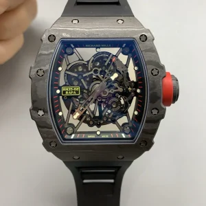 Richard Mille RM35-02 Replica Watches 45mm Mens Blue Dial Rubber Strap 1:1 Clone Watch