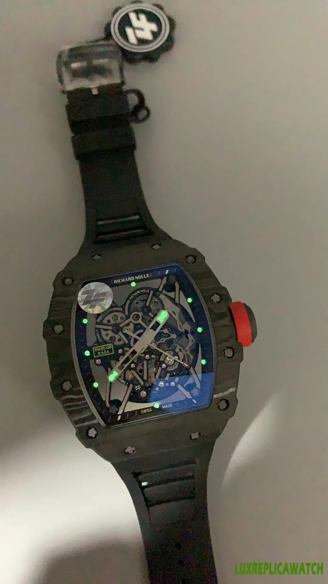 Richard Mille RM 35-02 Replica Watches 45mm Mens Blue Dial Rubber Strap 1:1 Clone Watch - Image 9