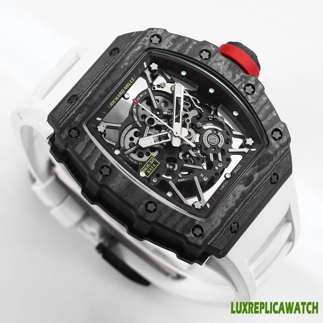 Richard Mille RM35-02 Replica Watches 50mm Mens Skeleton Dial Rubber Strap 1:1 Clone Watch - Image 2