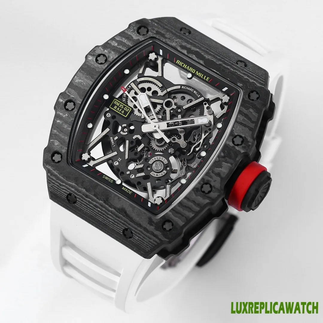Richard Mille RM35-02 Replica Watches 50mm Mens Skeleton Dial Rubber Strap 1:1 Clone Watch - Image 3