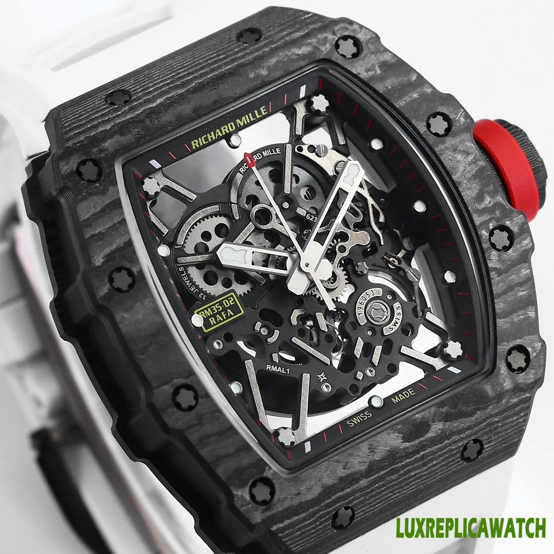 Richard Mille RM35-02 Replica Watches 50mm Mens Skeleton Dial Rubber Strap 1:1 Clone Watch - Image 5