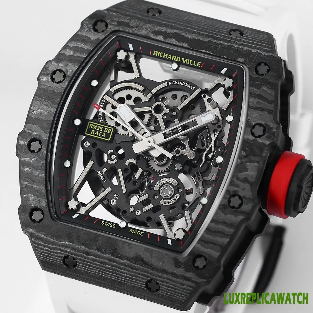 Richard Mille RM35-02 Replica Watches 50mm Mens Skeleton Dial Rubber Strap 1:1 Clone Watch - Image 7