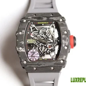 Richard Mille RM35-02 Replica Watches 48mm Mens Skeleton Dial Rubber Strap 1:1 Clone Watch