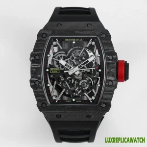 Richard Mille RM35-02 Rafa Replica Watches 45mm Mens Black Dial Rubber Strap 1:1 Clone Watch