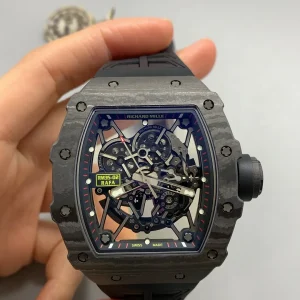 Richard Mille RM35-02 Rafa Replica Watches 50mm Mens Black Dial Rubber Strap 1:1 Clone Watch