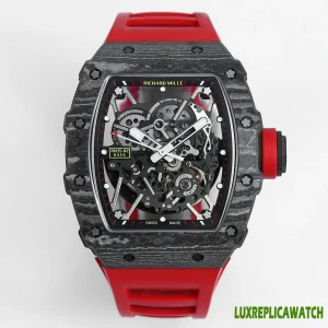 Richard Mille RM35-02 Replica Watches 50mm Mens Black Dial Rubber Strap 1:1 Clone Watch