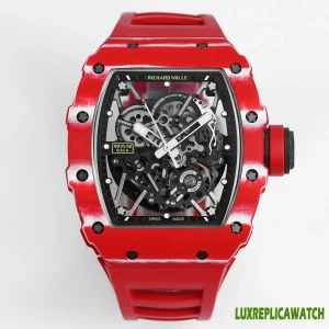 Richard Mille RM35-02 Replica Watches 50mm Mens Black Dial Rubber Strap 1:1 Clone Watch