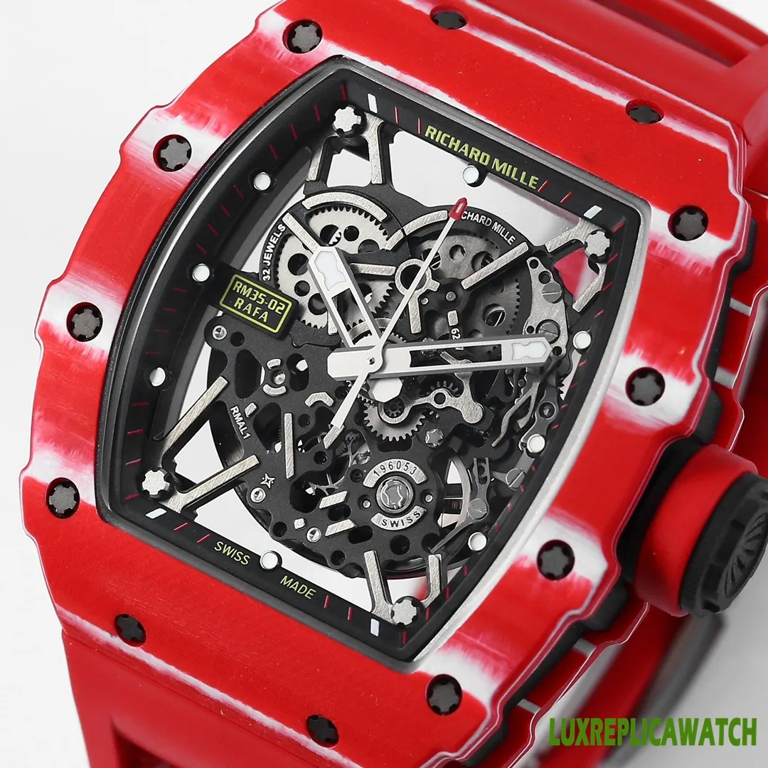 Richard Mille RM35-02 Replica Watches 50mm Mens Black Dial Rubber Strap 1:1 Clone Watch - Image 7