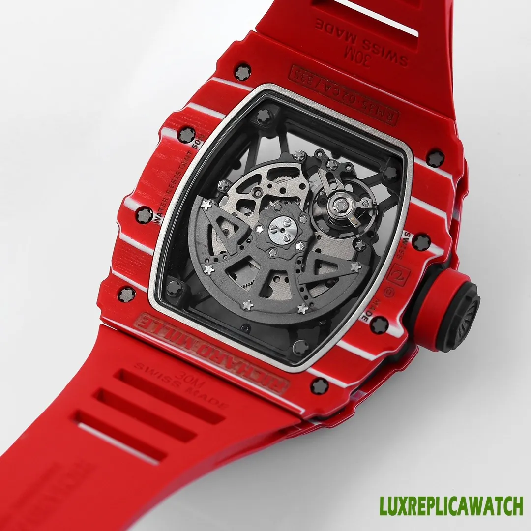 Richard Mille RM35-02 Replica Watches 50mm Mens Black Dial Rubber Strap 1:1 Clone Watch - Image 8