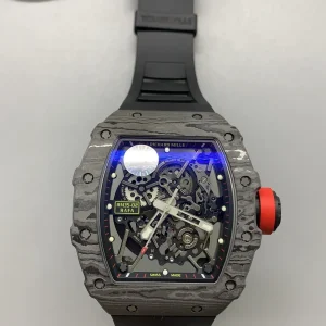 Richard Mille RM35-02 Rafael Nadal Replica Watches 44mm Mens Skeleton Dial Rubber Strap 1:1 Clone Watch