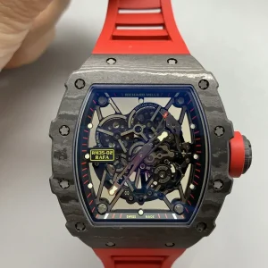 Richard Mille RM35-02 Rafael Nadal Replica Watches 50mm Mens Black Dial Rubber Strap 1:1 Clone Watch