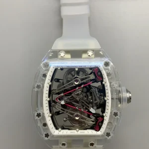 Richard Mille RM38-01 Replica Watches 48mm Mens White Dial Rubber Strap 1:1 Clone Watch