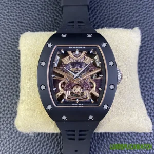 Richard Mille RM47 Replica Watches 47mm Mens Brown Dial Rubber Strap 1:1 Clone Watch