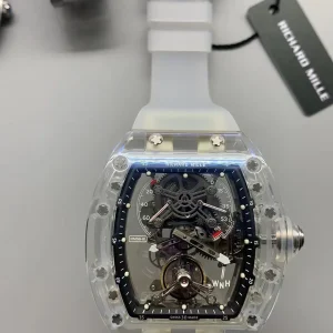 Richard Mille RM58-01 Replica Watches 48mm Mens Black Dial Rubber Strap 1:1 Clone Watch