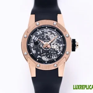Richard Mille RM 63-01 Dizzy Hands Replica Watches 42.7mm Mens Black Dial Rubber Strap 1:1 Clone Watch