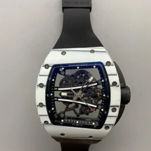 Richard Mille RM011 Replica Watches 45mm Mens Blue Dial Rubber Strap 1:1 Clone Watch