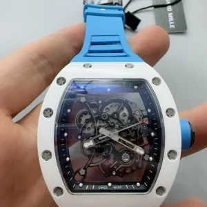 Richard Mille RM011 Replica Watches 45mm Mens Skeleton Dial Rubber Strap 1:1 Clone Watch