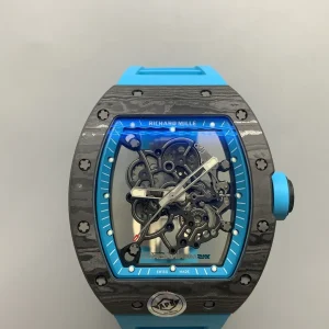 Richard Mille RM011 Replica Watches 50mm Mens Skeleton Dial Rubber Strap 1:1 Clone Watch