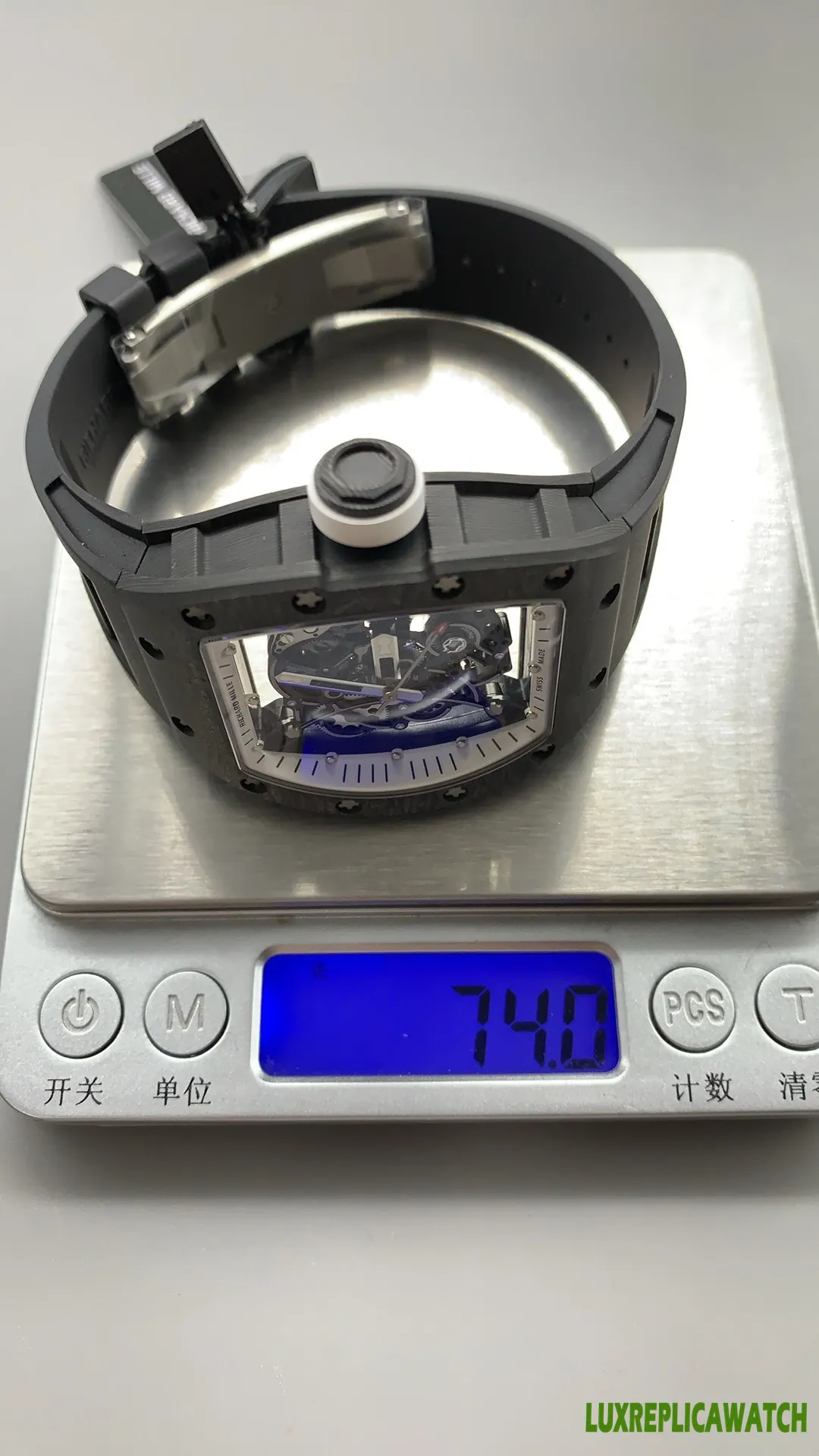 Richard Mille RM 011 Replica Watches 45mm Mens Skeleton Dial Rubber Strap 1:1 Clone Watch - Image 2