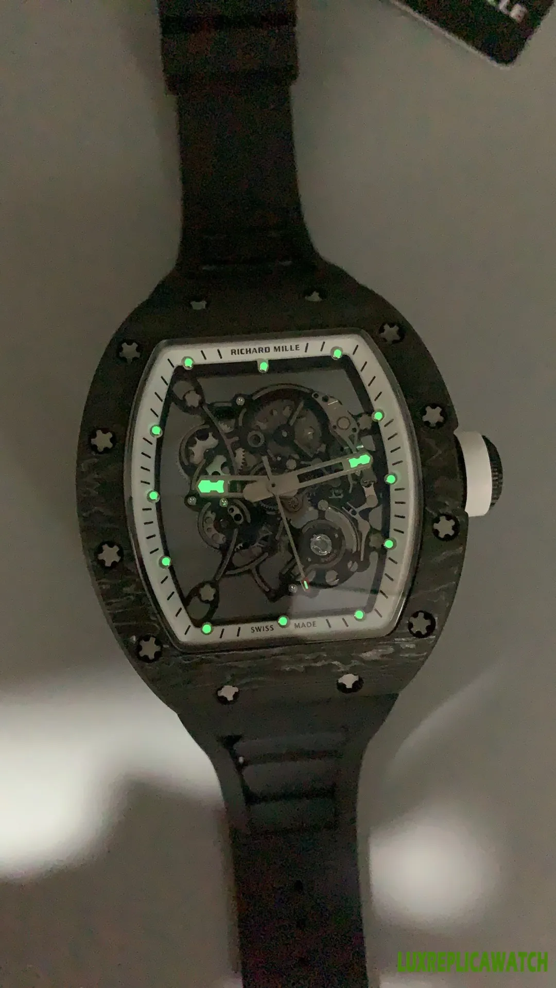 Richard Mille RM 011 Replica Watches 45mm Mens Skeleton Dial Rubber Strap 1:1 Clone Watch - Image 11