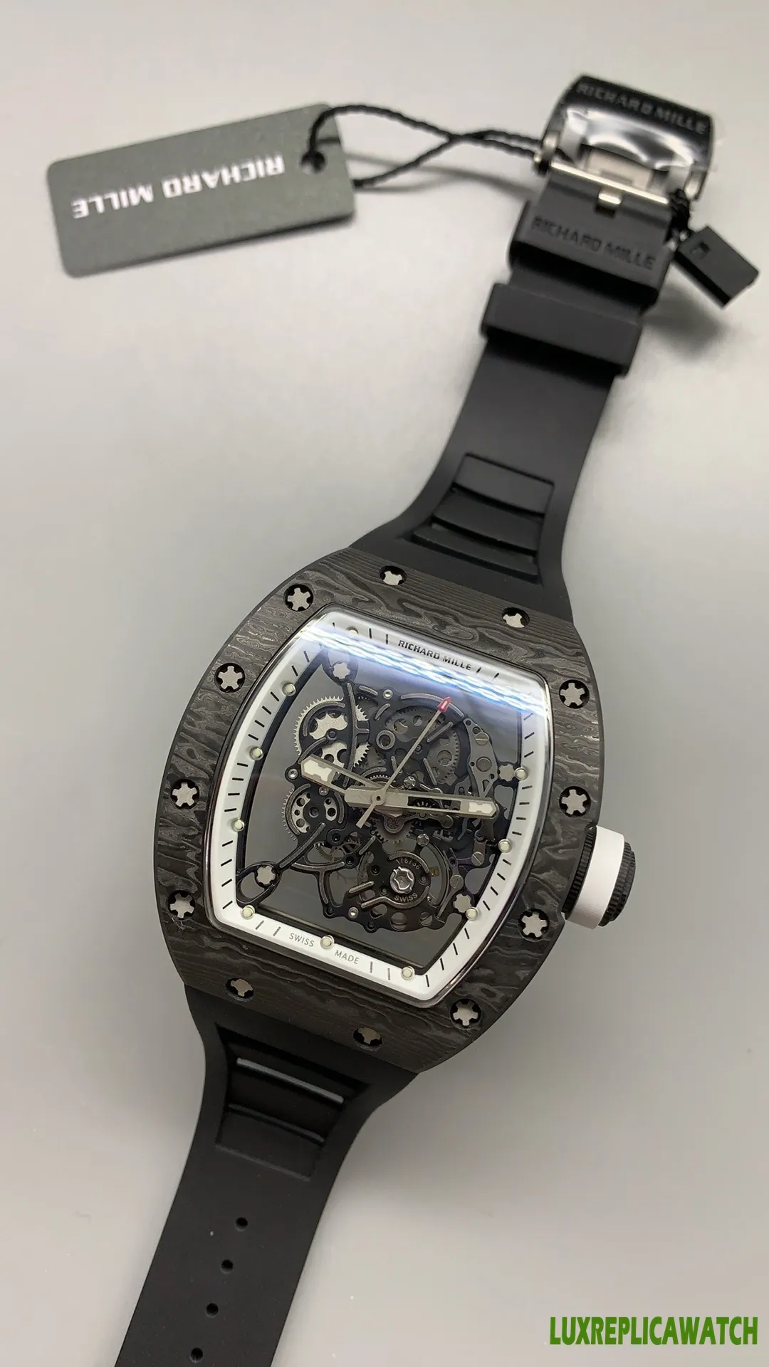 Richard Mille RM 011 Replica Watches 45mm Mens Skeleton Dial Rubber Strap 1:1 Clone Watch - Image 5