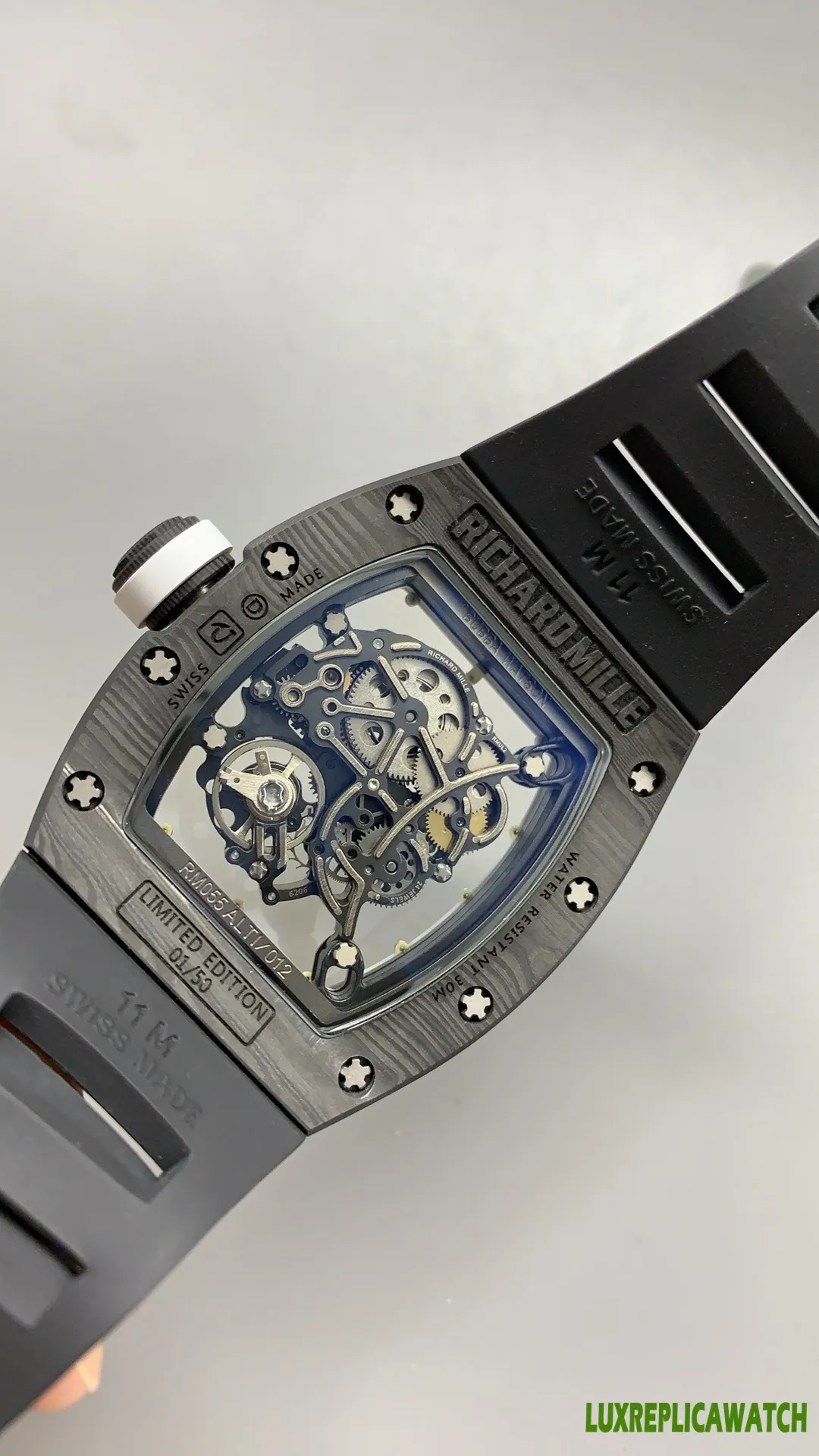 Richard Mille RM 011 Replica Watches 45mm Mens Skeleton Dial Rubber Strap 1:1 Clone Watch - Image 10