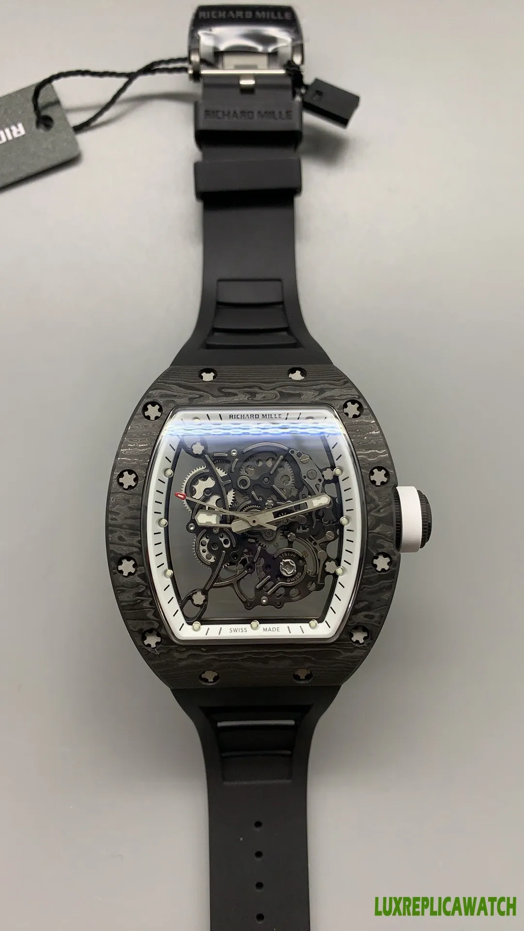 Richard Mille RM 011 Replica Watches 45mm Mens Skeleton Dial Rubber Strap 1:1 Clone Watch