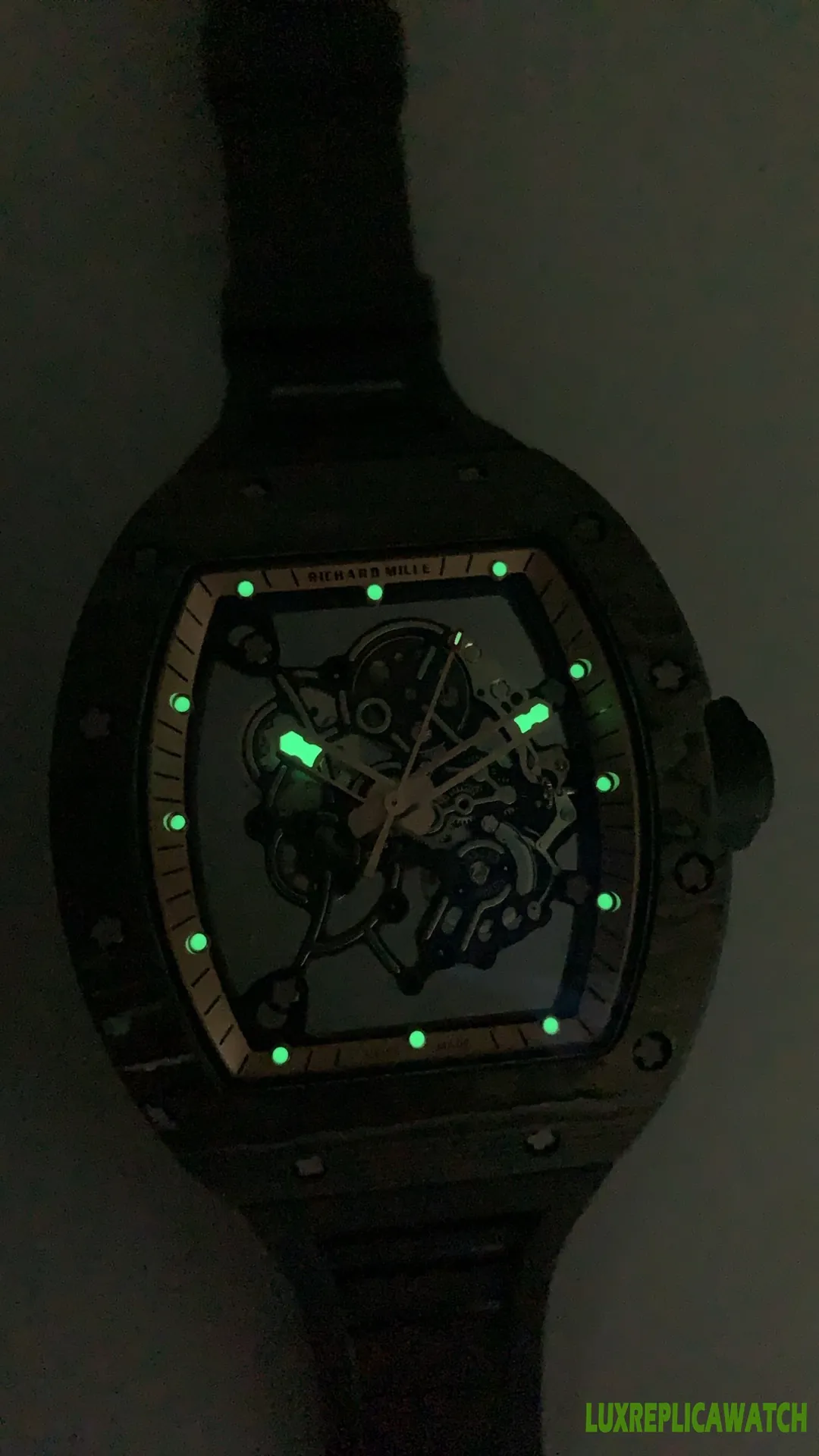 Richard Mille RM 011 Replica Watches 50mm Mens Skeleton Dial Rubber Strap 1:1 Clone Watch - Image 2