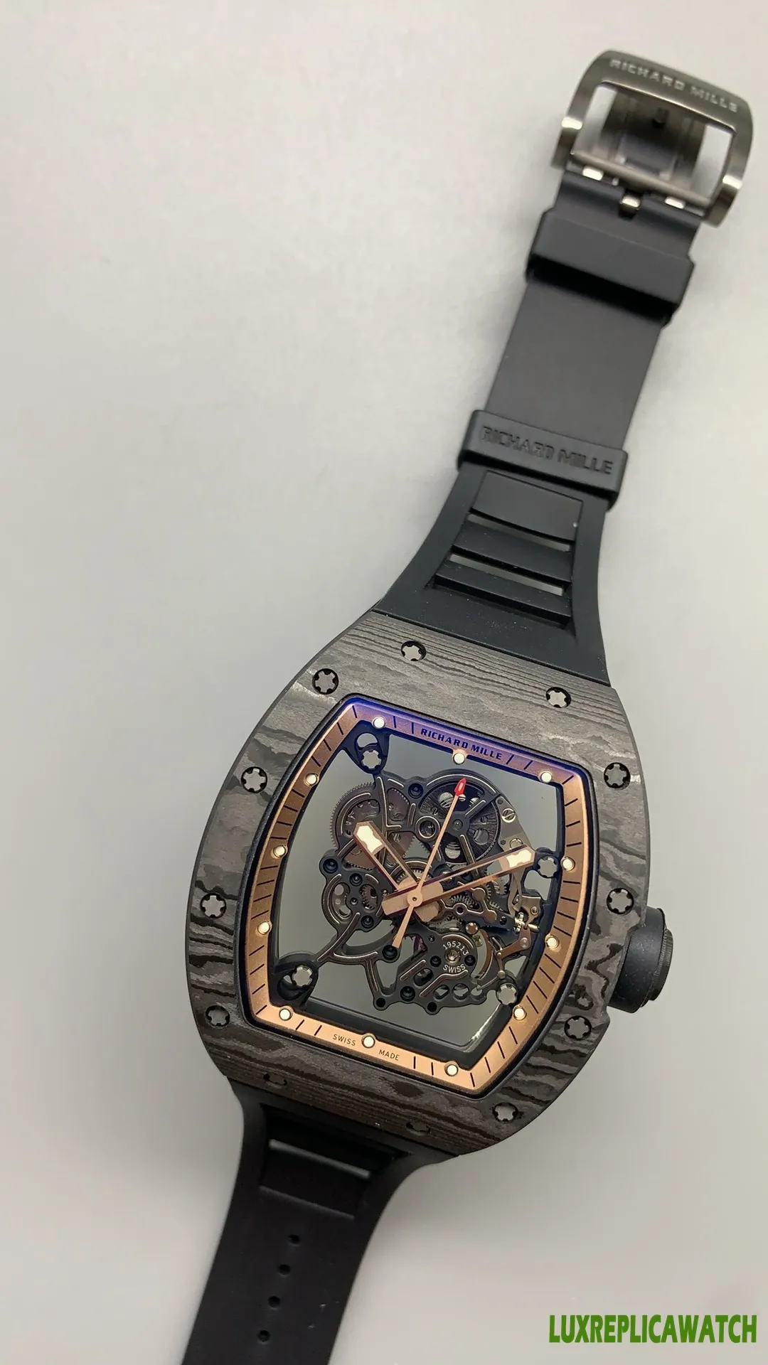 Richard Mille RM 011 Replica Watches 50mm Mens Skeleton Dial Rubber Strap 1:1 Clone Watch - Image 5