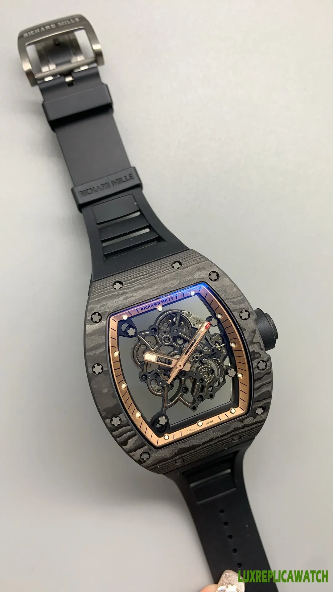 Richard Mille RM 011 Replica Watches 50mm Mens Skeleton Dial Rubber Strap 1:1 Clone Watch - Image 6