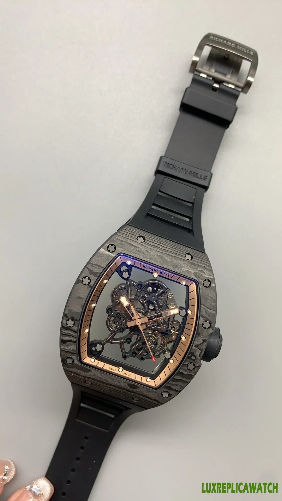 Richard Mille RM 011 Replica Watches 50mm Mens Skeleton Dial Rubber Strap 1:1 Clone Watch - Image 7