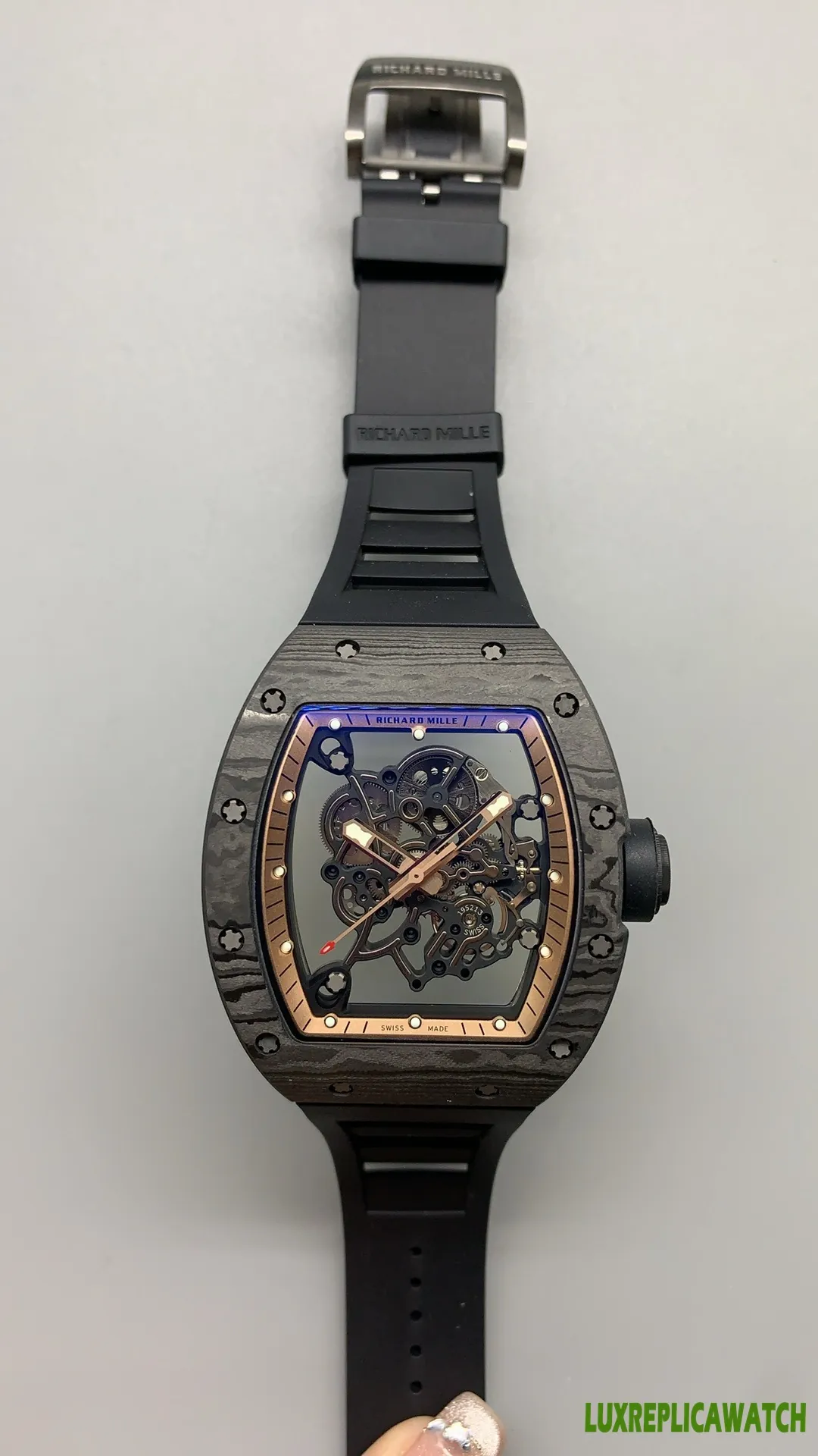 Richard Mille RM 011 Replica Watches 50mm Mens Skeleton Dial Rubber Strap 1:1 Clone Watch