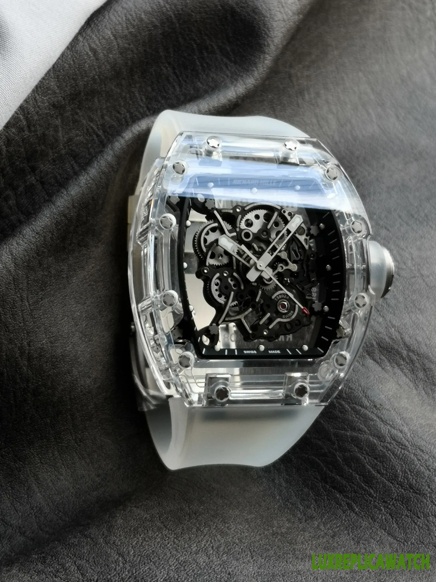 Richard Mille RM011 Replica Watches 45mm Mens Black Dial Rubber Strap 1:1 Clone Watch - Image 2