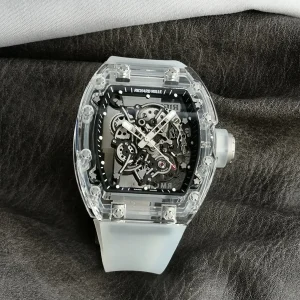 Richard Mille RM011 Replica Watches 45mm Mens Black Dial Rubber Strap 1:1 Clone Watch