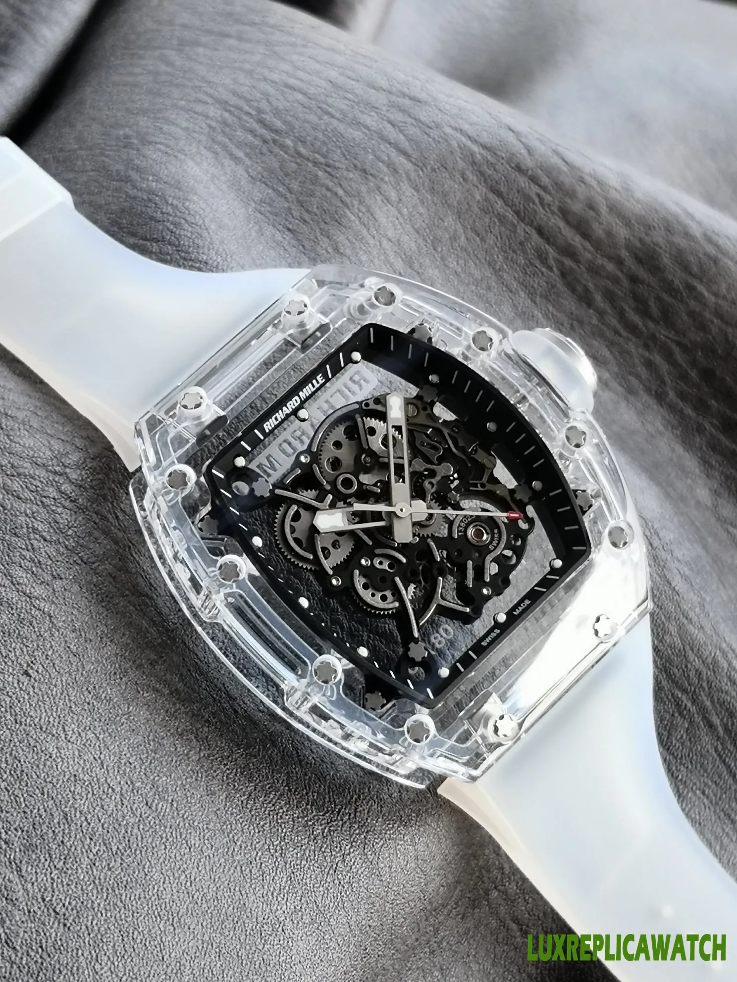 Richard Mille RM011 Replica Watches 45mm Mens Black Dial Rubber Strap 1:1 Clone Watch - Image 5