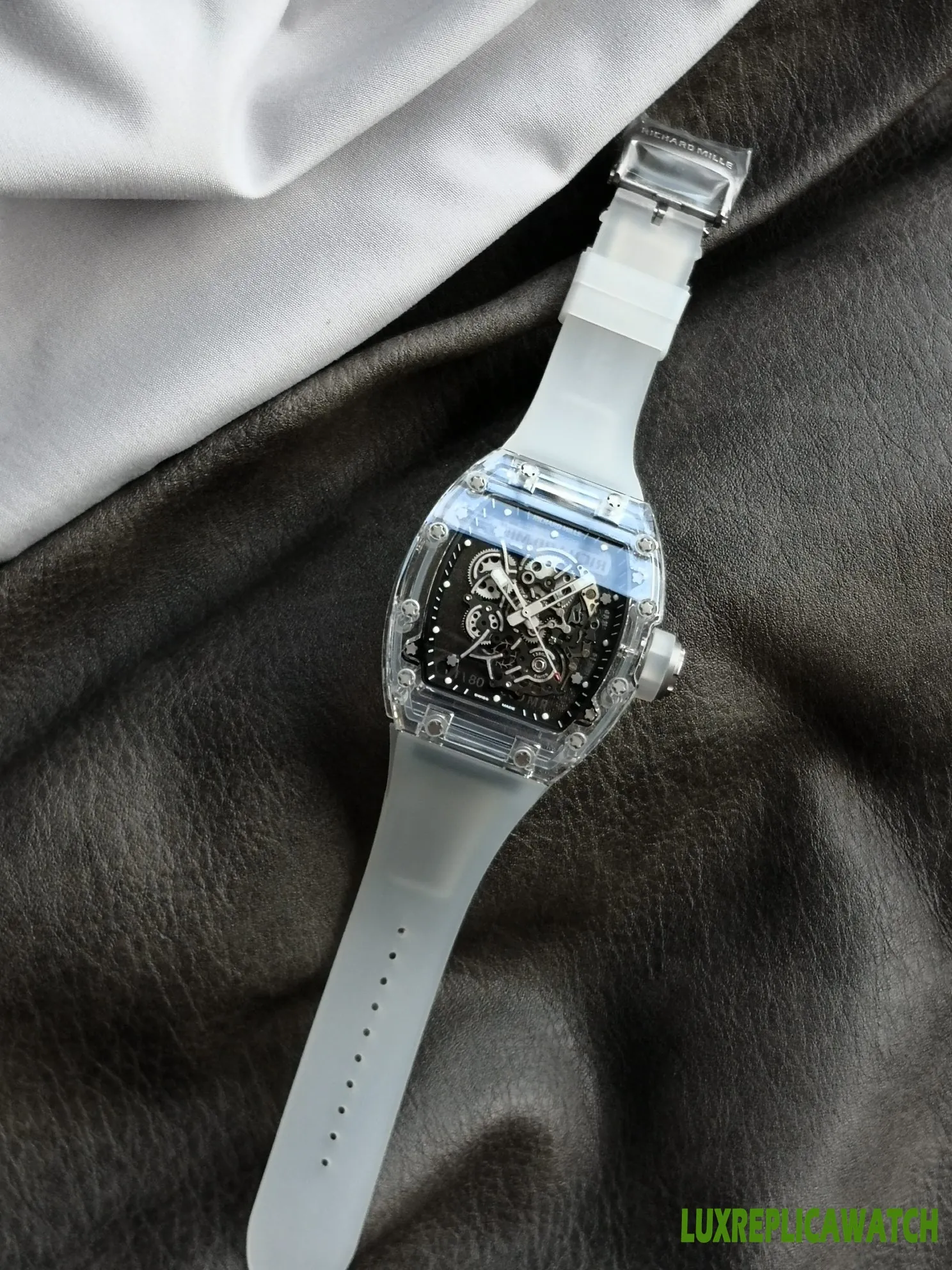 Richard Mille RM011 Replica Watches 45mm Mens Black Dial Rubber Strap 1:1 Clone Watch - Image 6