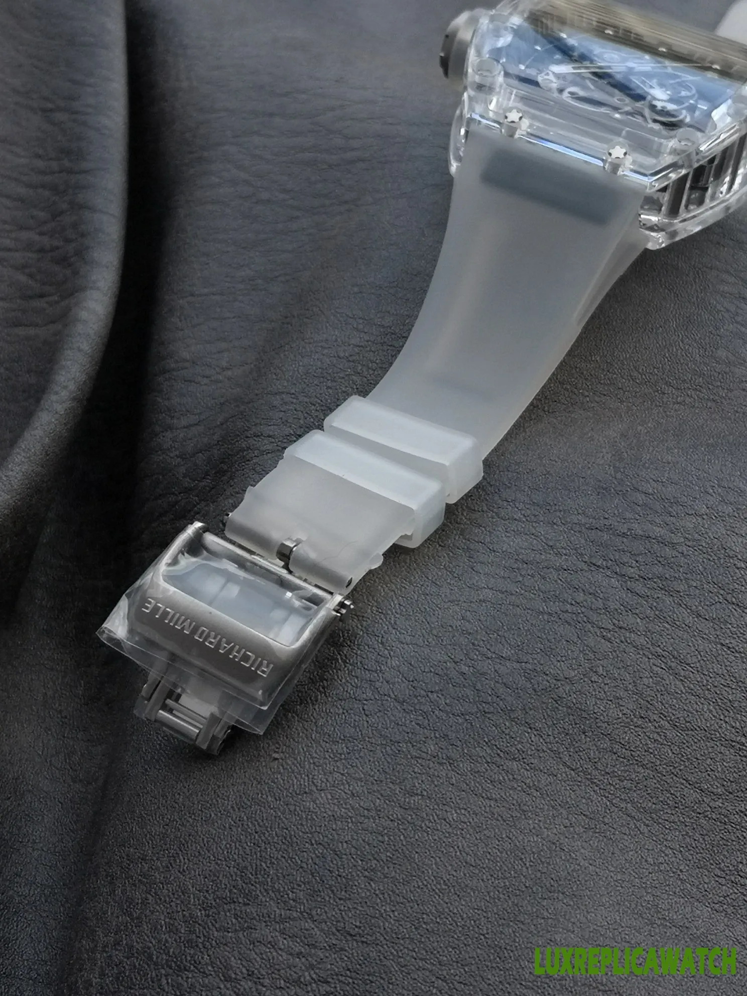 Richard Mille RM011 Replica Watches 45mm Mens Black Dial Rubber Strap 1:1 Clone Watch - Image 8