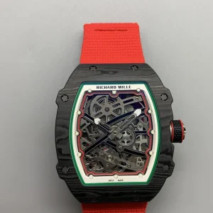 Richard Mille RM 011 Replica Watches 45mm Mens Skeleton Dial Rubber Strap 1:1 Clone Watch