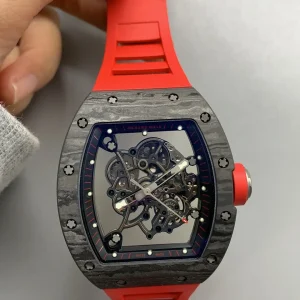 Richard Mille RM011 Replica Watches 45mm Mens Skeleton Dial Rubber Strap 1:1 Clone Watch