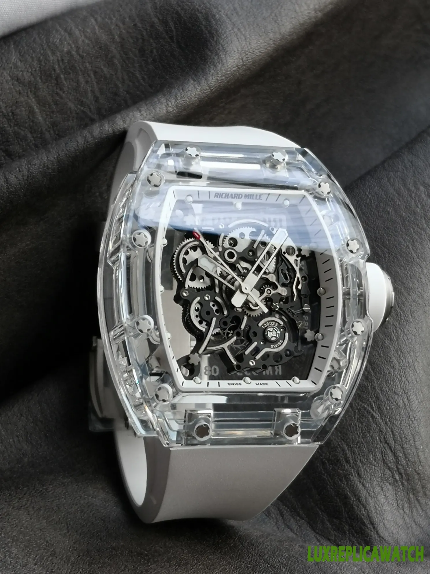Richard Mille RM011 Replica Watches 50mm Mens Skeleton Dial Rubber Strap 1:1 Clone Watch - Image 2