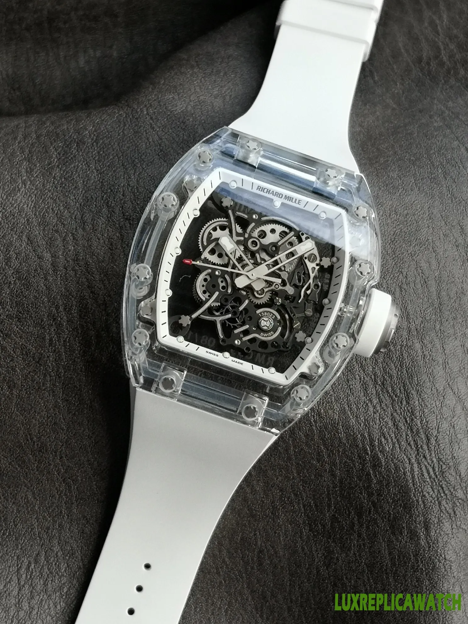 Richard Mille RM011 Replica Watches 50mm Mens Skeleton Dial Rubber Strap 1:1 Clone Watch - Image 3