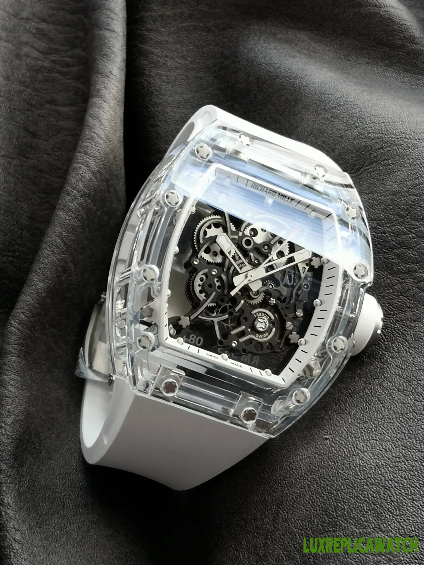 Richard Mille RM011 Replica Watches 50mm Mens Skeleton Dial Rubber Strap 1:1 Clone Watch - Image 4
