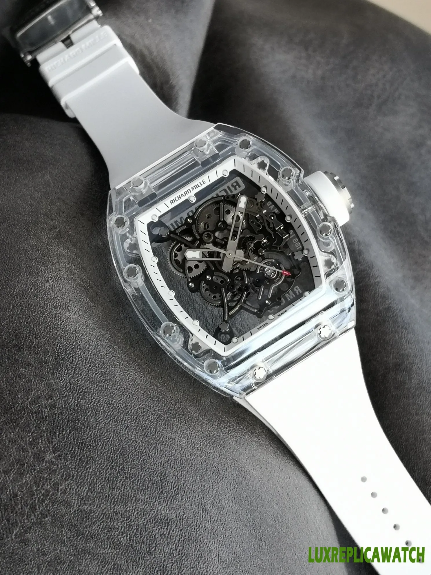 Richard Mille RM011 Replica Watches 50mm Mens Skeleton Dial Rubber Strap 1:1 Clone Watch - Image 5