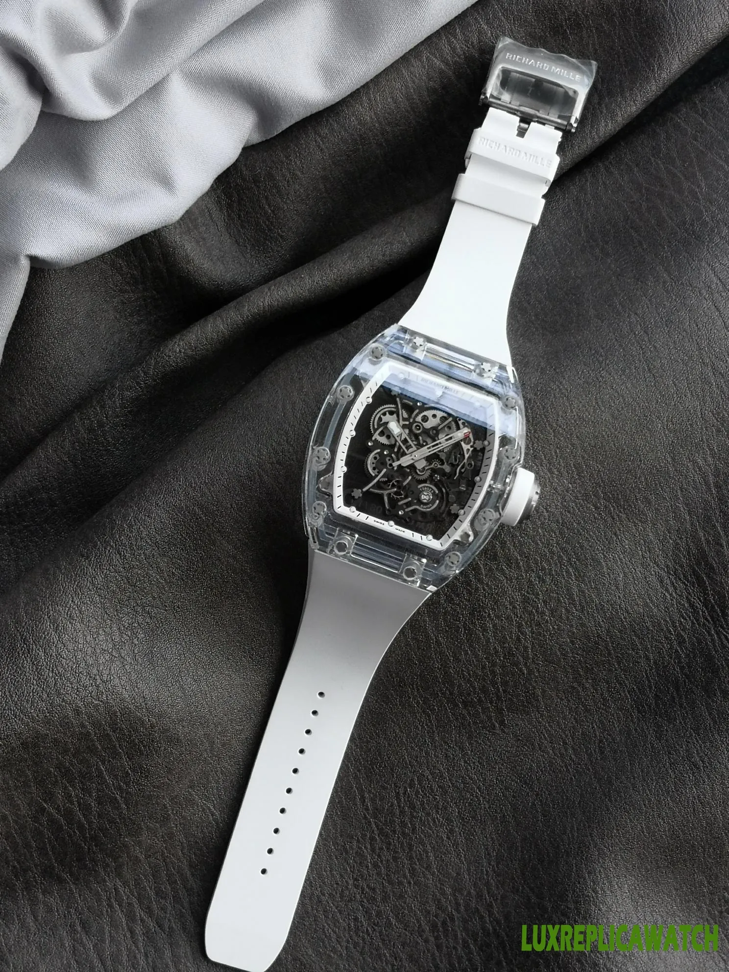 Richard Mille RM011 Replica Watches 50mm Mens Skeleton Dial Rubber Strap 1:1 Clone Watch - Image 6