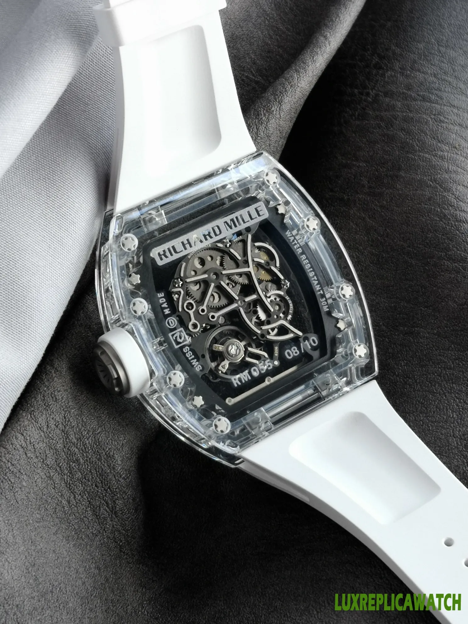 Richard Mille RM011 Replica Watches 50mm Mens Skeleton Dial Rubber Strap 1:1 Clone Watch - Image 9