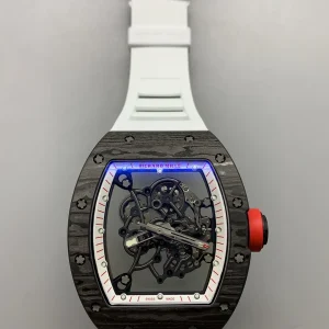 Richard Mille RM011 Replica Watches 45mm Mens White Dial Rubber Strap 1:1 Clone Watch