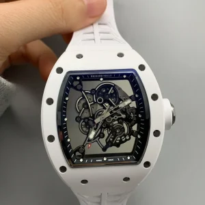 Richard Mille RM011 Replica Watches 50mm Mens Skeleton Dial Rubber Strap 1:1 Clone Watch