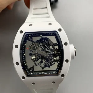 Richard Mille RM011 Replica Watches 45mm Mens Black Dial Rubber Strap 1:1 Clone Watch
